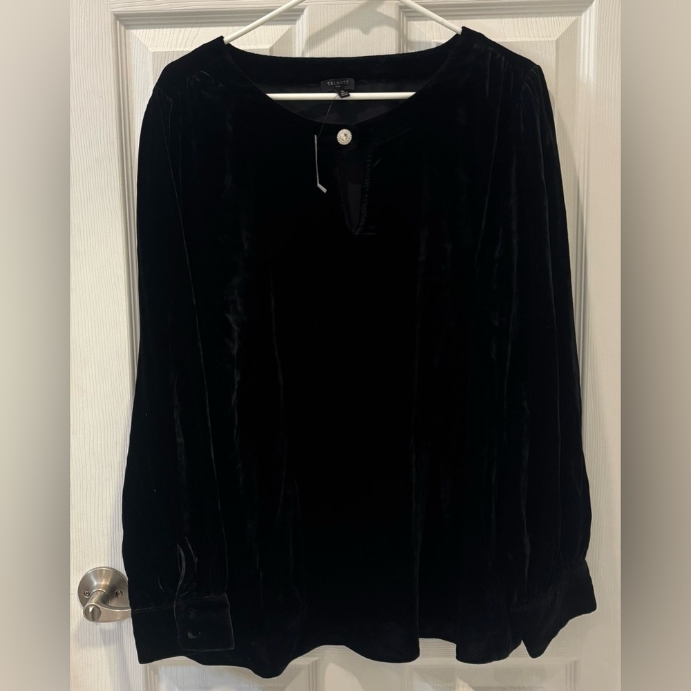 Talbots‎ Black Velvet/ Valor Blouse